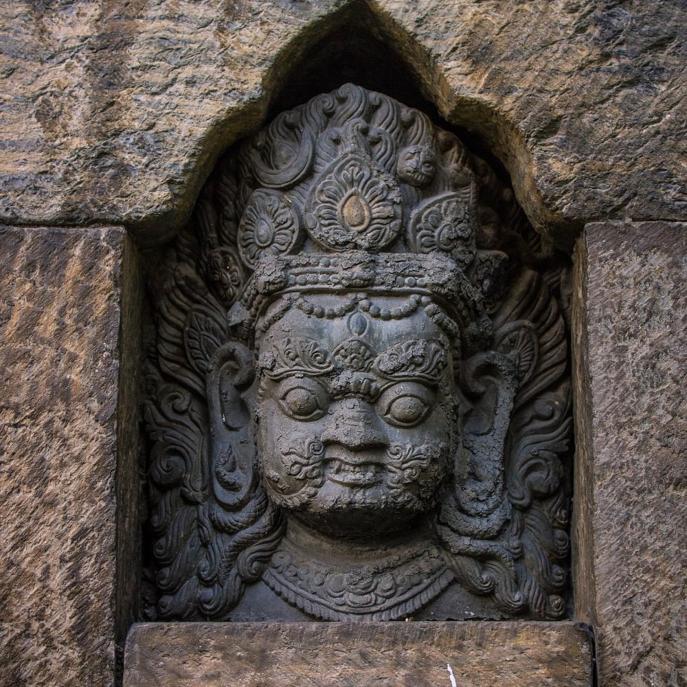 Carved Stone Buddha Head