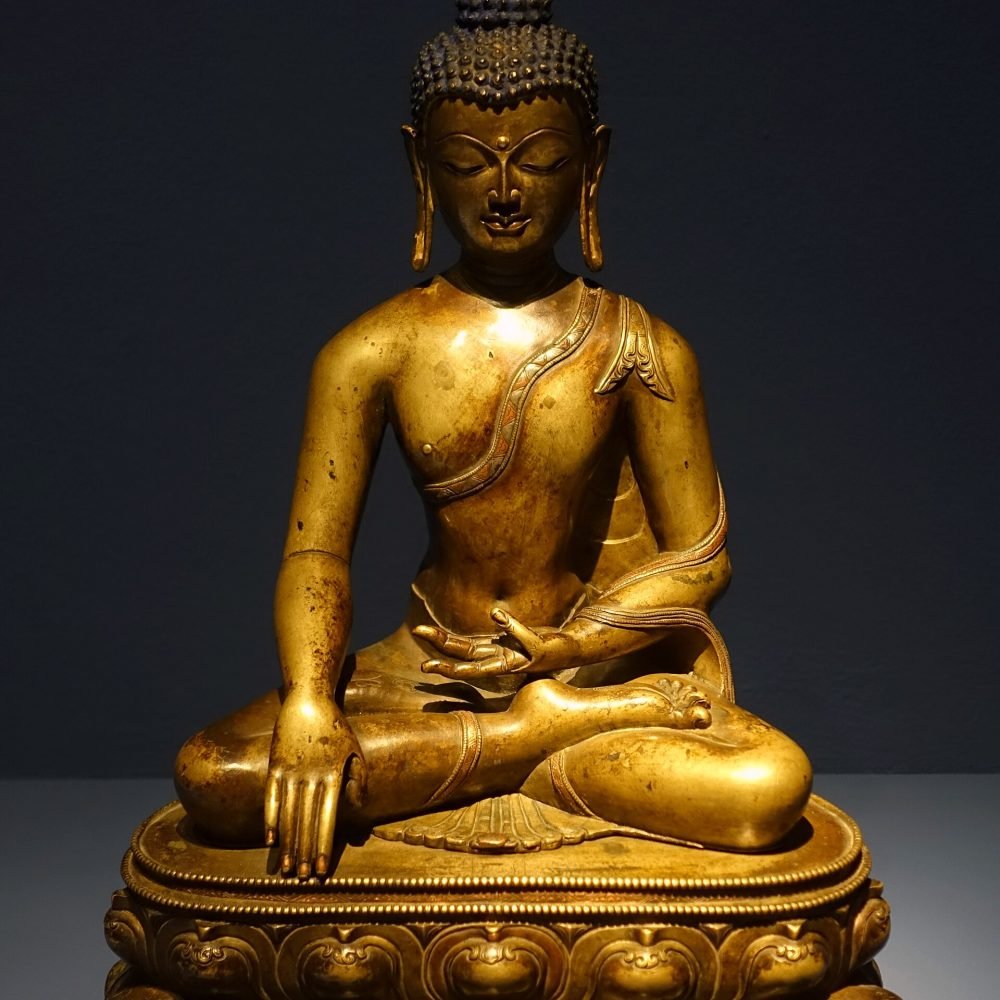 Manjushri Statue, Oxidised Copper