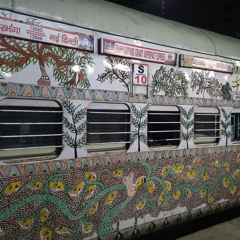 Mithila Painting on Lokta, Fish & Lotus